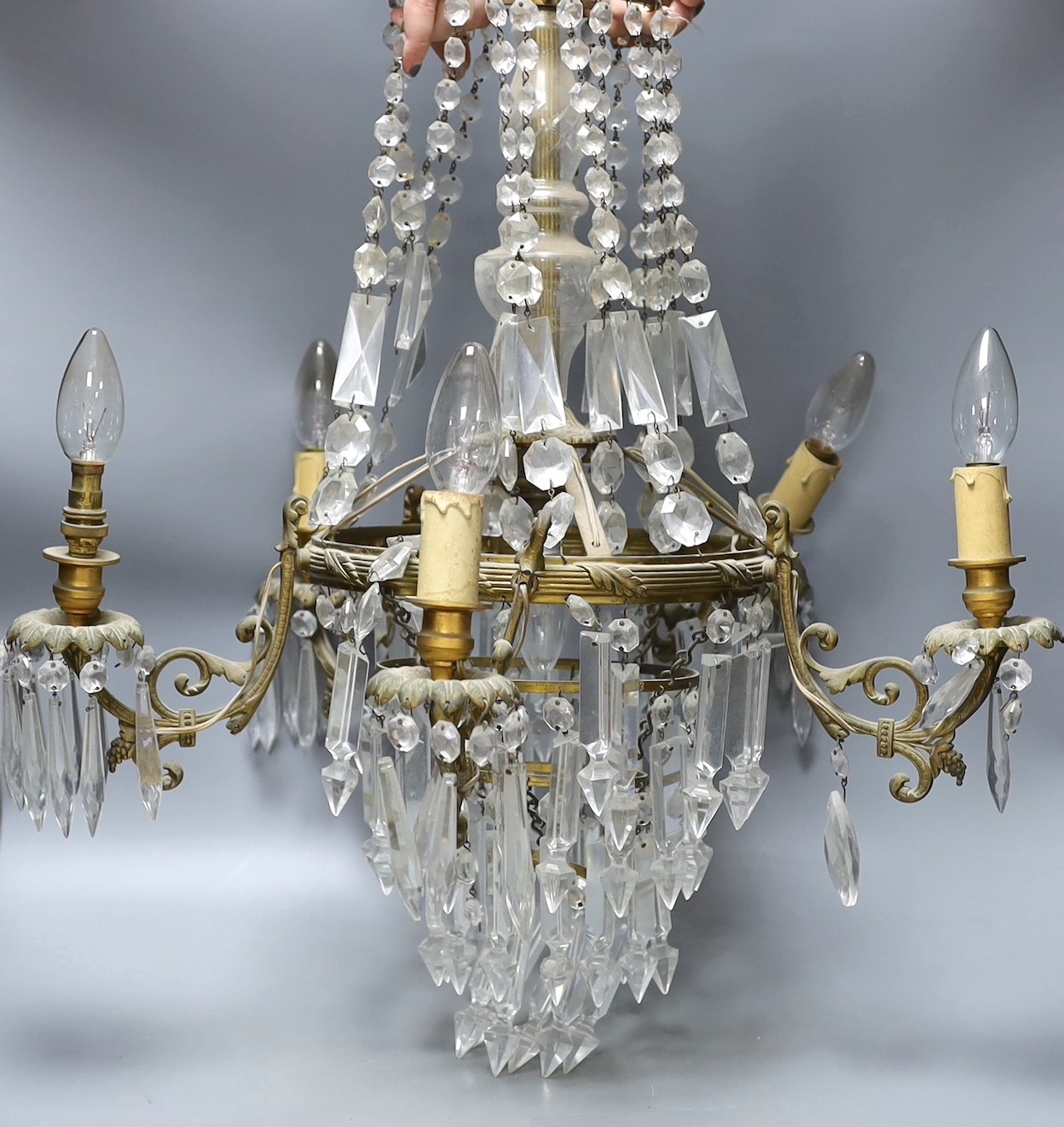 A five light bag chandelier